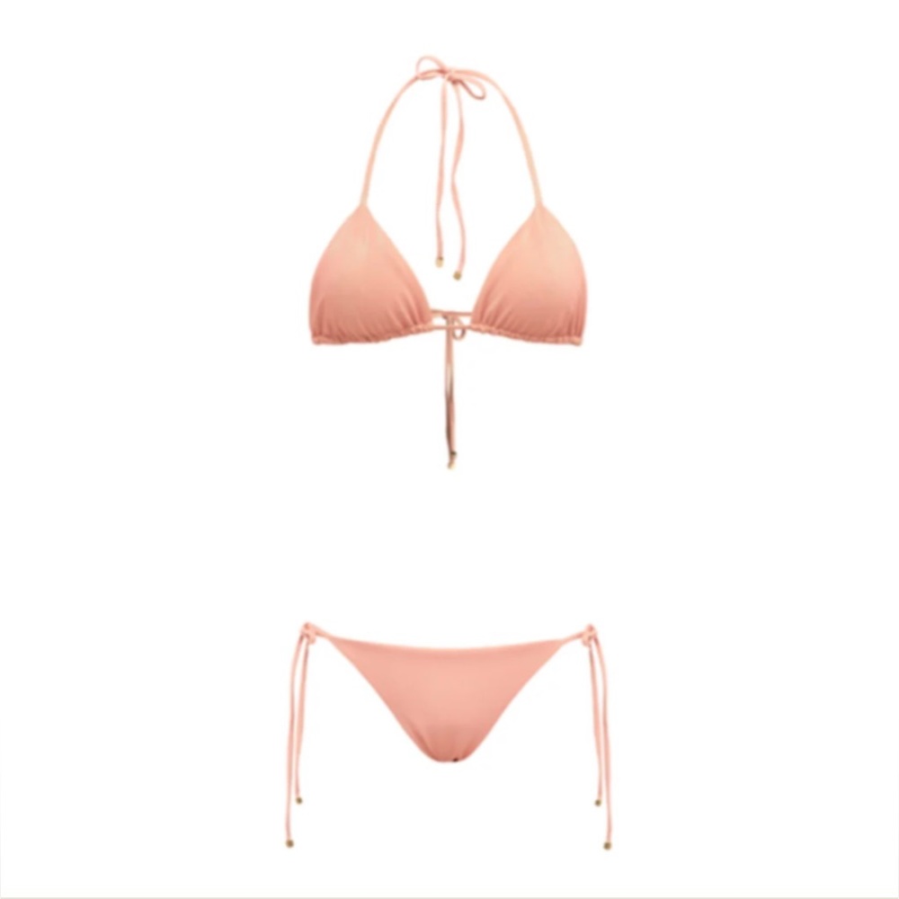 NWT La Garzetta Colombian triangle bikini sparkly orange